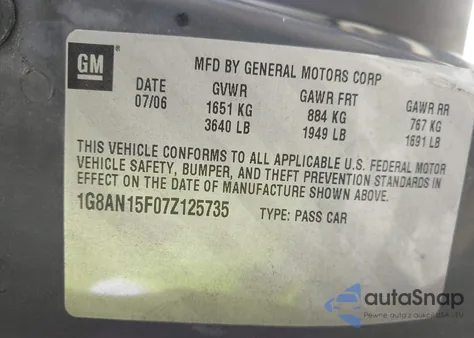 2007 Saturn Ion 2 z USA, uszkodzony, nr VIN 1G8AN15F07Z125735
